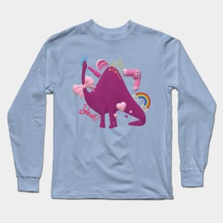 Valentines Dinosaur - Please accept my love Long Sleeve T-Shirt